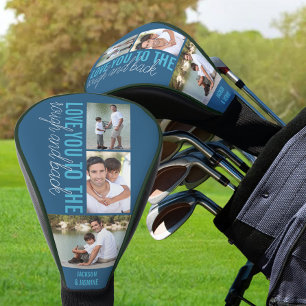 Ik hou van je bij Rough en Back 3 Foto Blue Golfheadcover