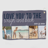 Ik hou van je bij Rough en Back 4 Foto Slate Blue Golfhanddoek (Horizontaal)