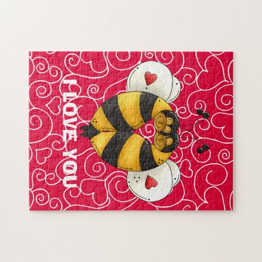 Ik hou van je bijenpuzzel legpuzzel (Horizontaal)