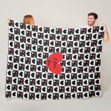 Ik hou van je, Black Red White Fleece Blanket