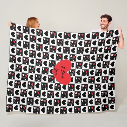 Ik hou van je, Black Red White Fleece Blanket (In situ)