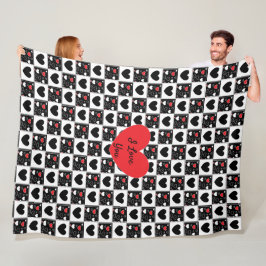 Ik hou van je, Black Red White Fleece Blanket Deken