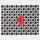Ik hou van je, Black Red White Fleece Blanket Deken (Voorkant (Horizontaal))