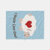 Ik hou van je! Blauw! Fleece Deken (Voorkant (Horizontaal))