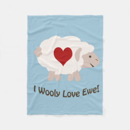 Ik hou van je! Blauw! Fleece Deken