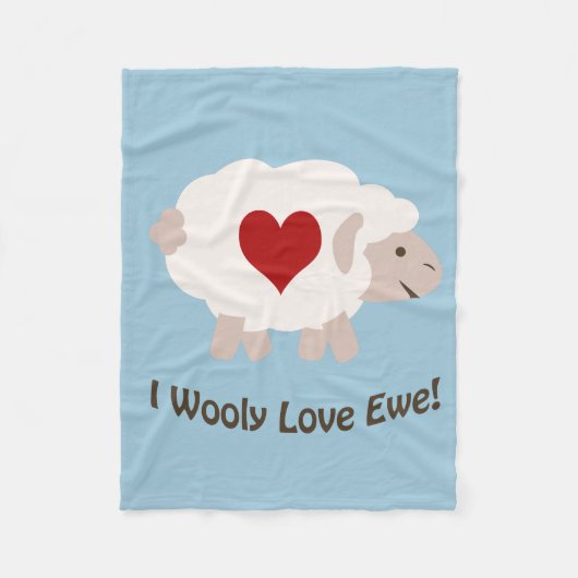 Ik hou van je! Blauw! Fleece Deken (Voorkant)