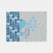 Ik hou van je! Blauw Fleece Deken (Voorkant (Horizontaal))