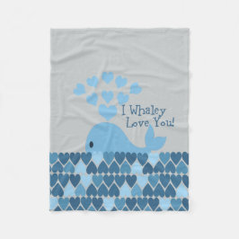 Ik hou van je! Blauw Fleece Deken