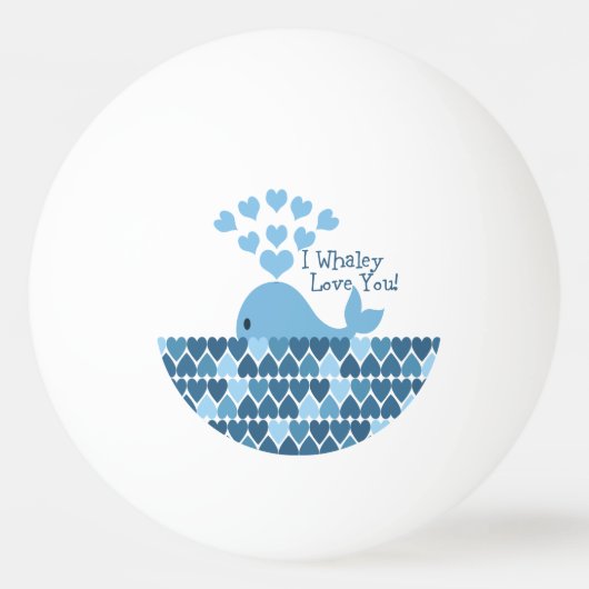 Ik hou van je! Blauw Pingpongbal (Voorkant)