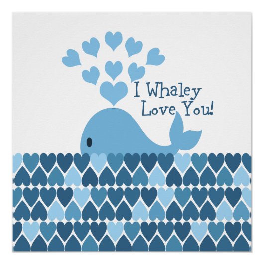 Ik hou van je! Blauw Poster (Voorkant)