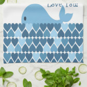 Ik hou van je! Blauw Theedoek (Gevouwen)