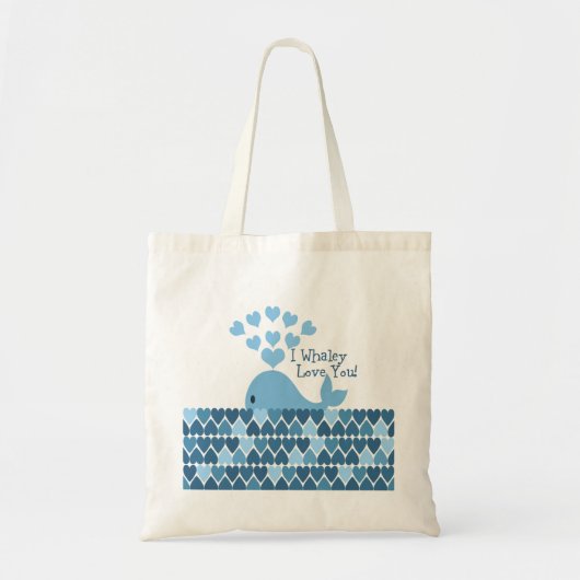 Ik hou van je! Blauw Tote Bag (Voorkant)