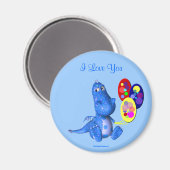 Ik hou van je blauwe draak ballonnen magneet (Voorkant / Achterkant)