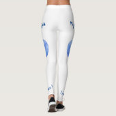 Ik hou van je blauwe hartslag Valentijnsdag omdraa Leggings (Achterkant)