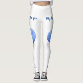Ik hou van je blauwe hartslag Valentijnsdag omdraa Leggings (Voorkant)