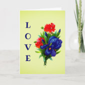 Ik hou van je blauwe Iris ventilator, persoonlijke Kaart (Voorkant)