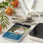 Ik hou van je blauwe papa Aangepaste baby Fotonaam Sleutelhanger (Voorkant Rechts)