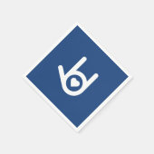 Ik hou van je, blauwe servetten (Hoek)