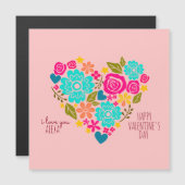 IK HOU VAN JE BLOEMENHART VALENTIJNSDAG MAGNETISCH (Voorkant / Achterkant)