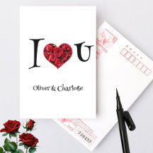 Ik hou van je bloementypografie hart Valentijnsdag