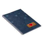 Ik hou van je. Blue Denim Pattern-cadeau Notitieboek (Rechterzijde)