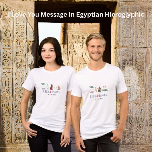 Ik hou van je boodschap in Egyptische hiërogliefen Tri-Blend Shirt