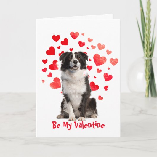 Ik hou van je Border Collie Dog Valentijn Feestdagen Kaart (Voorkant)