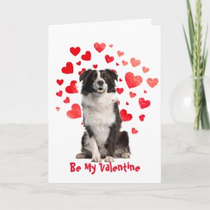 Ik hou van je Border Collie Dog Valentijn Feestdagen Kaart