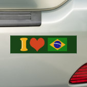 Ik hou van je Brazilië Bumpersticker (Op auto)