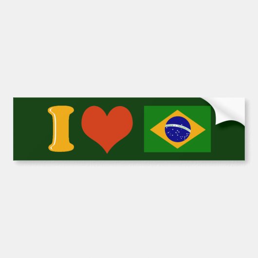 Ik hou van je Brazilië Bumpersticker (Voorkant)