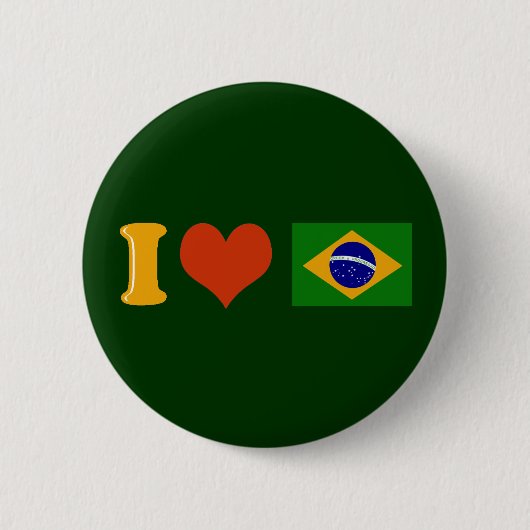 Ik hou van je Brazilië Ronde Button 5,7 Cm (Voorkant)