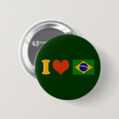 Ik hou van je Brazilië Ronde Button 5,7 Cm (Voorkant /achterkant)