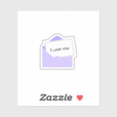 Ik hou van je brief sticker (Vel)