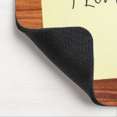 Ik hou van je briefje op hout muismat (Hoek)