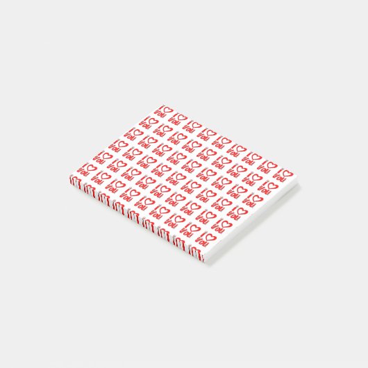 Ik hou van je briefje post-it® notes (Schuin)