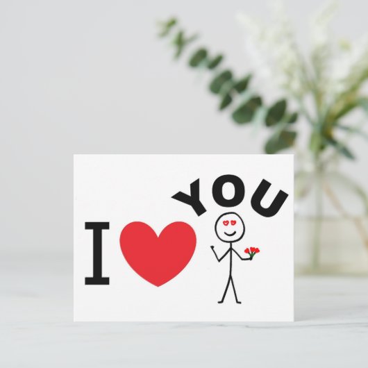 Ik hou van je briefkaart (Staand voorkant)