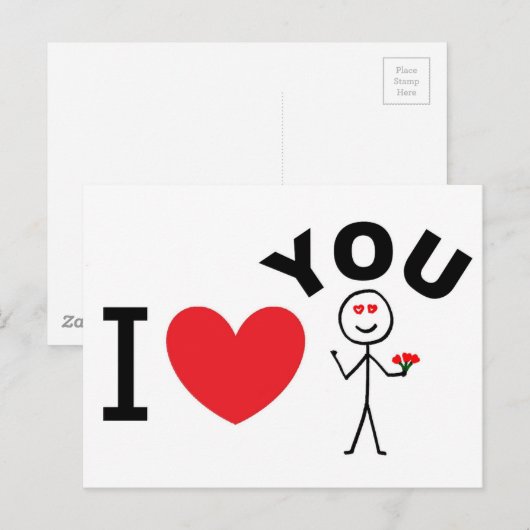 Ik hou van je briefkaart (Voorkant / Achterkant)