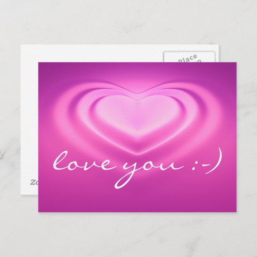 Ik hou van je: -) briefkaart (Voorkant / Achterkant)