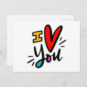 Ik hou van je briefkaart (Voorkant / Achterkant)