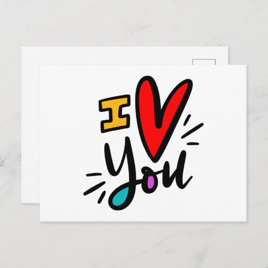 Ik hou van je briefkaart (Voorkant / Achterkant)