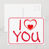 Ik hou van je briefkaart (Voorkant / Achterkant)