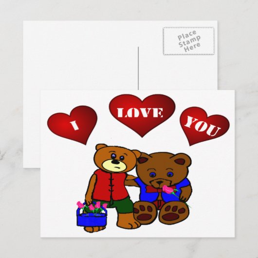 Ik hou van je briefkaart (Voorkant / Achterkant)