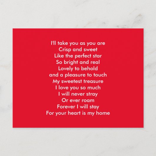 Ik hou van je briefkaart (Voorkant)