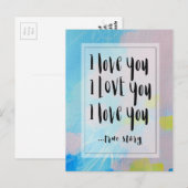 Ik hou van je Briefkaart met originele kunst (Voorkant / Achterkant)