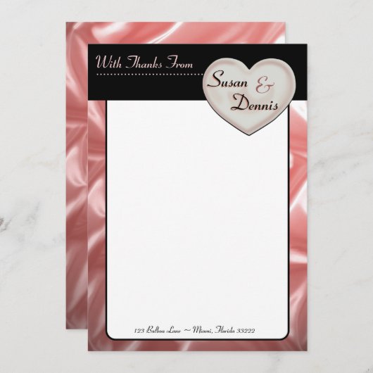 Ik hou van je bruiloft douche dank u notities kaart (Voorkant / Achterkant)