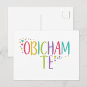 Ik hou van je Bulgaarse obicham te - regenboog Briefkaart (Voorkant / Achterkant)