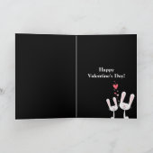 Ik hou van je Bunny Rabbits (zwarte Valentijn) Feestdagen Kaart (Binnen)