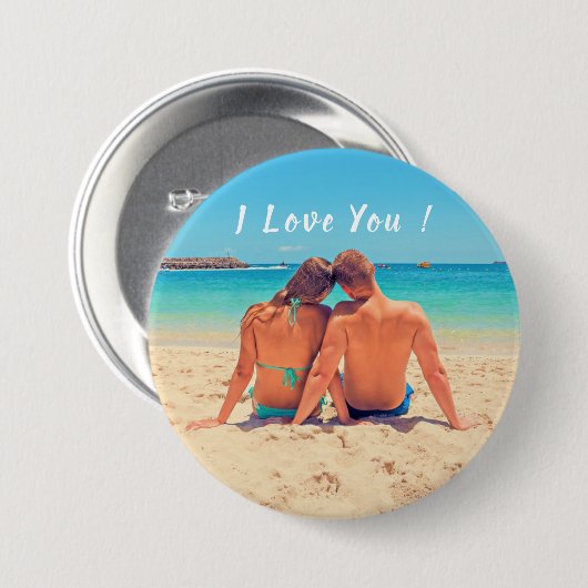 Ik hou van je - Button - Aangepaste foto en tekst (Voorkant /achterkant)