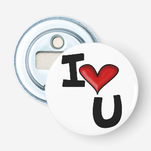 Ik hou van je button flesopener