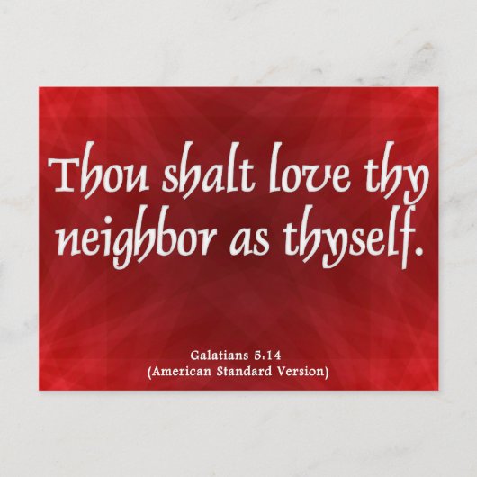 Ik hou van je buurman Galatians 5:14 Briefkaart (Voorkant)